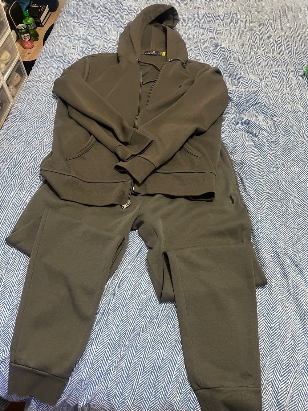 Ralph Lauren Olive Hooded Sweatshirt and Joggers Set